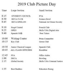 club picture schedule